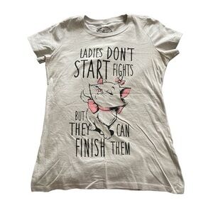 Disney The Aristocats Marie Ladies Don't Start Fights Girls T-Shirt Size Med GUC